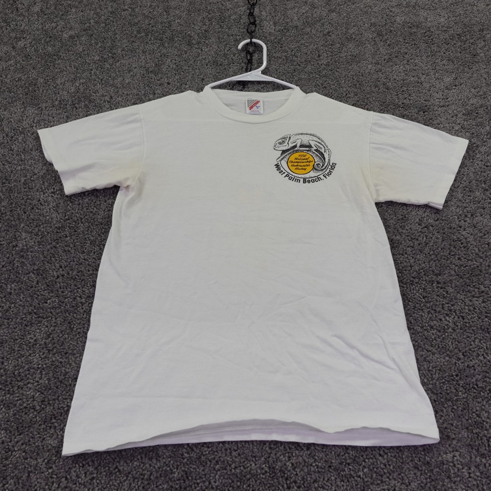 Jerzees T Shirt Mens Medium White 1992 Underwater Hockey Championship West Palm